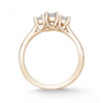 14K Rose Gold 1/2 Carat Three Stone Diamond Ring 5