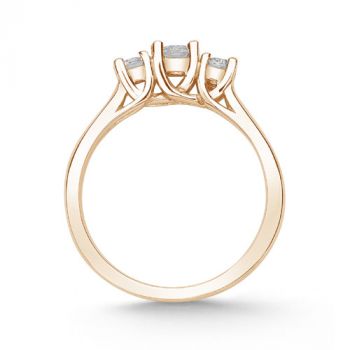 14K Rose Gold 1/2 Carat Three Stone Diamond Ring 4
