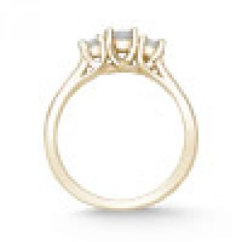 1/2 Carat Three Stone Diamond Ring, 14K Yellow Gold 5