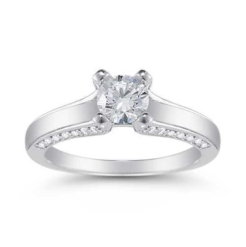 0.80 Carat Art Nouveau Diamond Engagement Ring