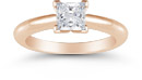 Princess Cut 0.75 Carat Diamond Solitaire Engagement Ring, 14K Rose Gold