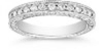 Vintage Cubic Zirconia Bridal Ring Set 14K White Gold 3