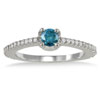 1/2 Carat Blue and White Diamond Ring