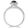 1/2 Black Carat Diamond Halo Ring in 14K White Gold