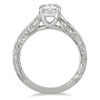 Engraved Diamond Solitaire Ring