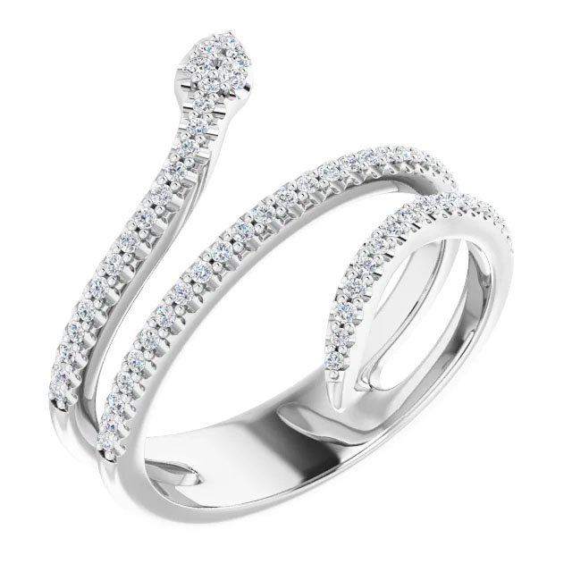 diamond snake ring 14k white gold