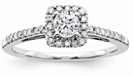 0.53 Carat Carat Square Halo Diamond Engagement Ring