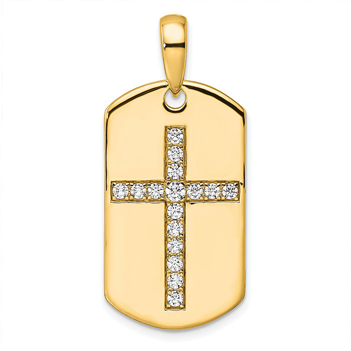 true origin lab created mens diamond cross dog tag pendant
