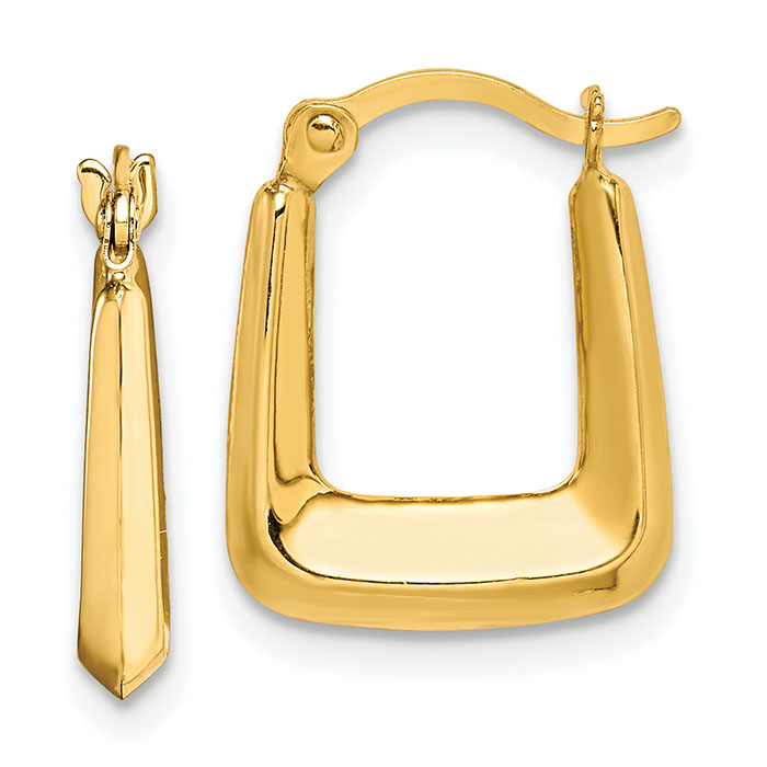10K Gold Small Square Hoop Earrings