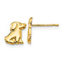 14k gold dog stud earrings