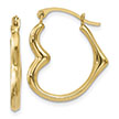 14k gold heart-shaped hoop earrings