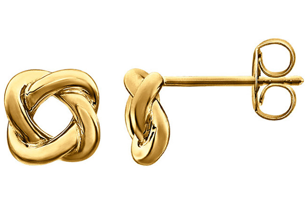 Design Love-Knot Earrings, 14K Yellow Gold