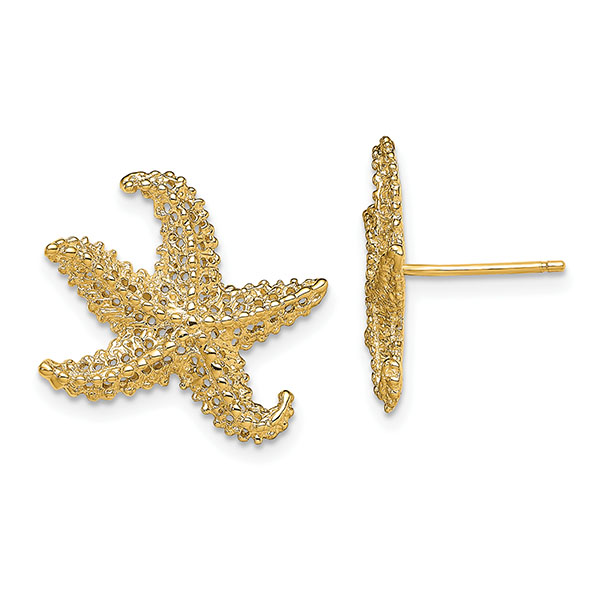 14k gold starfish earrings