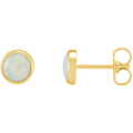 5mm Bezel-Set Opal Stud Earrings 