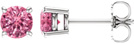 Baby Pink Topaz Gemstone Stud Earrings, 14K White Gold
