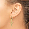 Caduceus Earrings 14K Gold 2