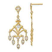 chandelier dangle drop earrings 14k two-tone gold