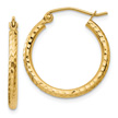 Diamond-Cut Tube Hoop Earrings in 14K Gold (3/4