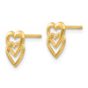 Small Double Heart Post Stud Earrings in 14K Gold 2
