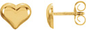 14K Gold Puffed Heart Stud Earrings