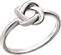 14K White Gold Designer Love-Knot Ring