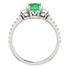 Emerald-Cut Three-Stone Emerald and Diamond Engagement Ring 2