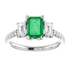 Emerald-Cut Three-Stone Emerald and Diamond Engagement Ring 3