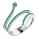 emerald snake ring 14k white gold