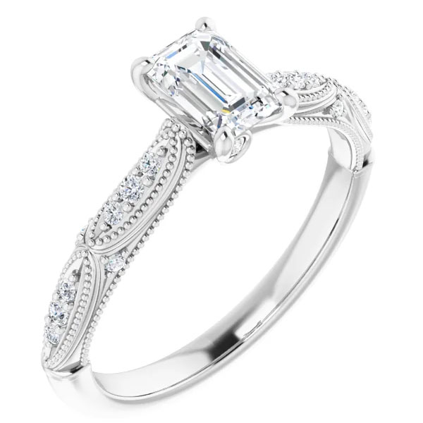 0.875 Carat GIA Certified Emerald-Cut Diamond Engagement Ring