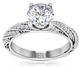 1.34 Carat Diamond Swirl Design Engagement Ring