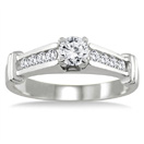 1/2 Carat Channel and Prong-Set Diamond Engagement Ring in 10K White Gold