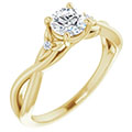 GIA certified 1/2 carat diamond woven engagement ring 14k yellow gold