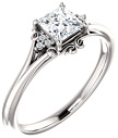 Princess-Cut Vintage-Inspired Diamond Engagement Ring