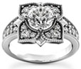 1.52 Carat Lotus Flower Diamond Engagement Ring