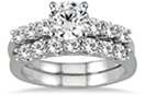 1.91 Carat Diamond Bridal Wedding Ring Set in 14K White Gold