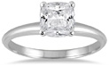 1 Carat Cushion-Cut Diamond Solitaire Ring in 14K White Gold