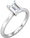 1 Carat Eq. Emerald-Cut CZ Solitaire Ring in Sterling Silver