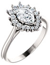 3/4 Carat Pear-Shaped Diamond Halo Engagement Ring