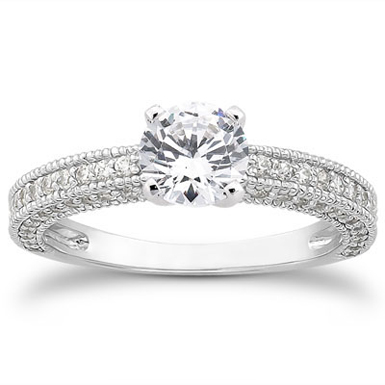 1 Carat Antique Style Diamond Engagement Ring