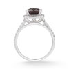 Garnet and Pave Diamond Halo Ring,14K White Gold