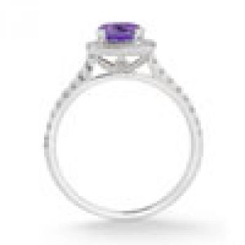 Cushion-Cut Amethyst Halo Ring 3