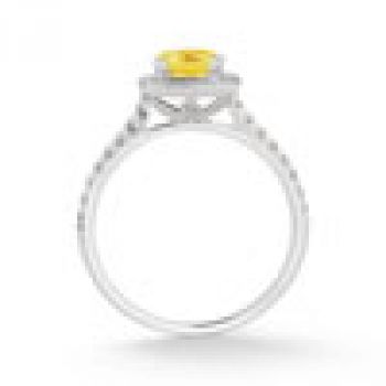 Cushion-Cut Citrine Halo Ring 3