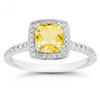 Cushion-Cut Citrine Halo Ring 2