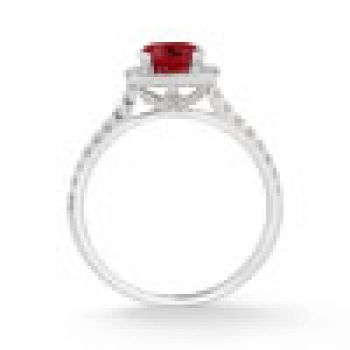 Cushion-Cut Garnet Halo Ring 3