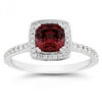 Cushion-Cut Garnet Halo Ring 2