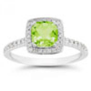 Cushion-Cut Peridot Halo Ring 2