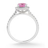 Cushion-cut Pink Topaz Halo Ring,14K White Gold