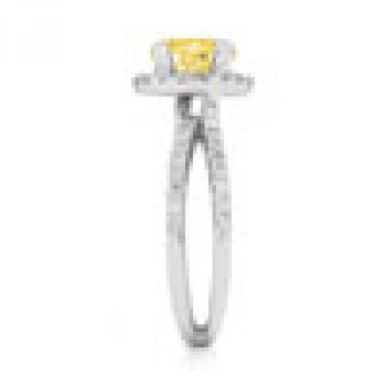 Criss-Cross Pave Diamond and Citrine Halo Ring 3