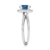 Pave Diamond Criss-Cross London Blue Topaz and Diamond Halo Ring