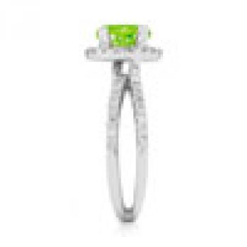 Pave Diamond Criss-Cross Peridot Halo Ring 3